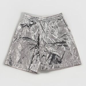 Dries Van Noten Metallic Silver Bermuda Shorts 40 Parnell Bis M.W. Pants $610